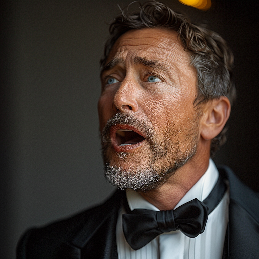 A shocked man in a tux | Source: No source