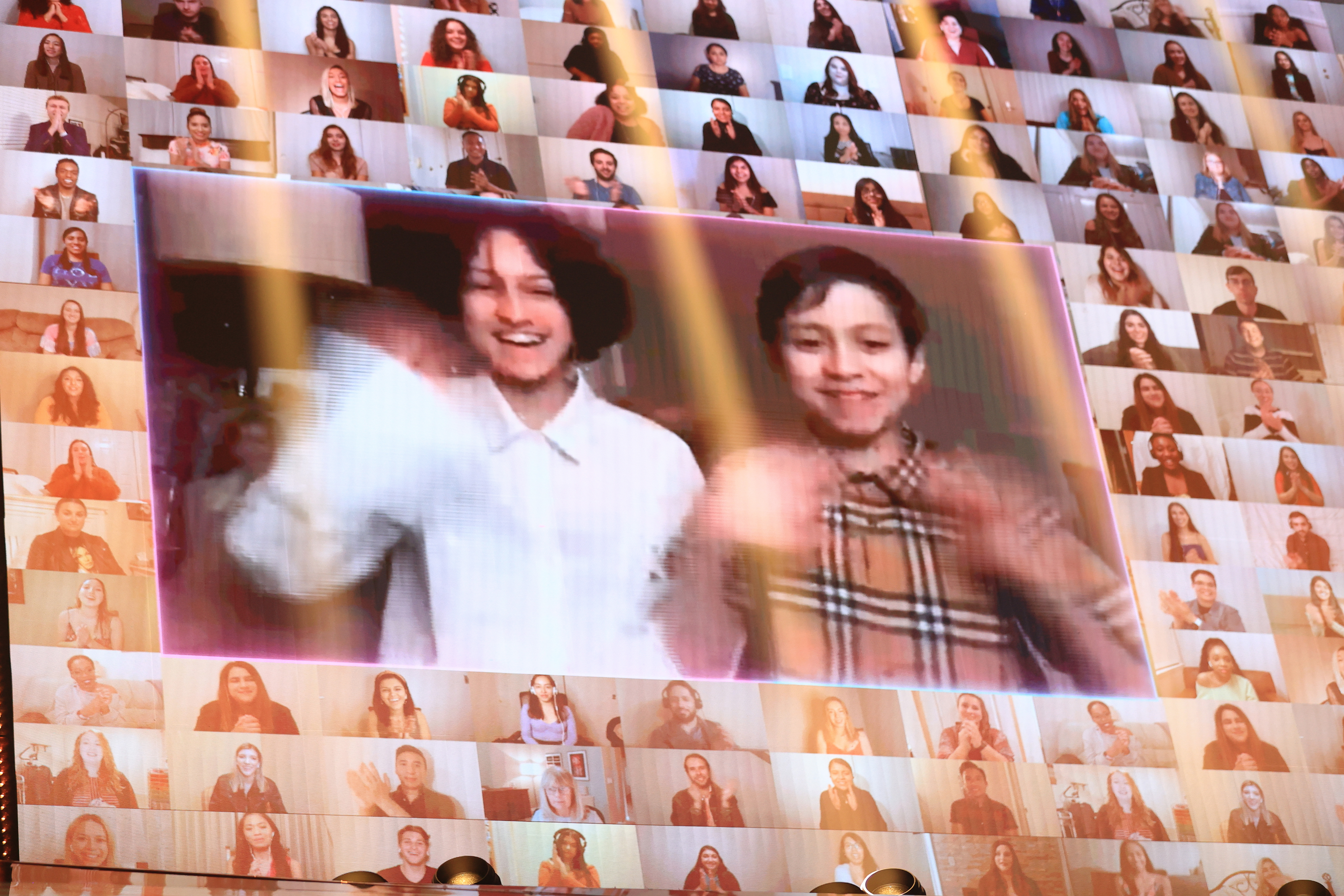 Emme and Max Muñiz are seen on screen for the E! People's Choice Awards held on November 15, 2020 | Source: Getty Images