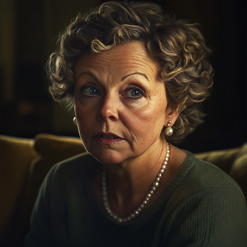 A senior woman sitting on the couch | Source: no source