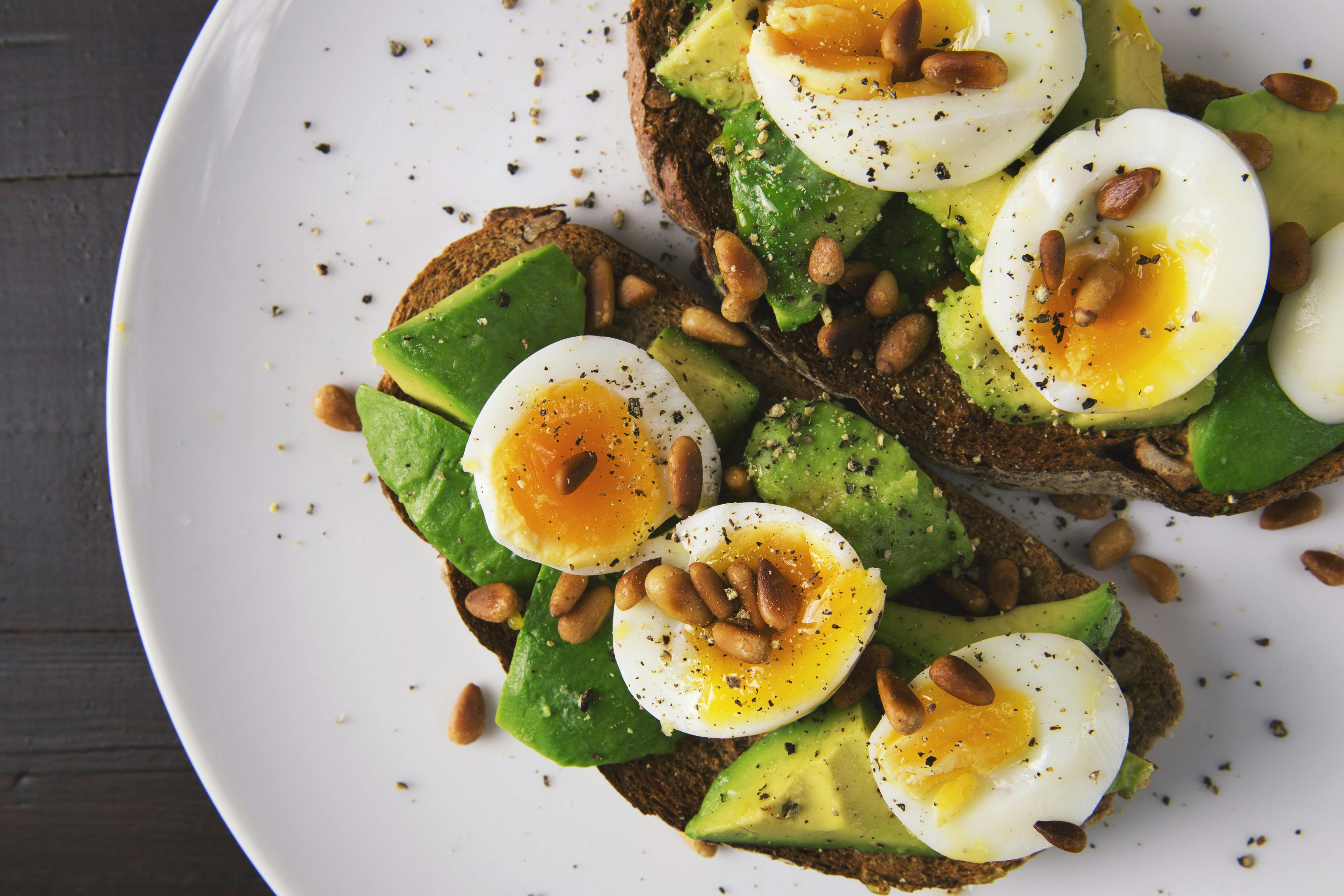Egg and avocado toasts | Source: Pexels