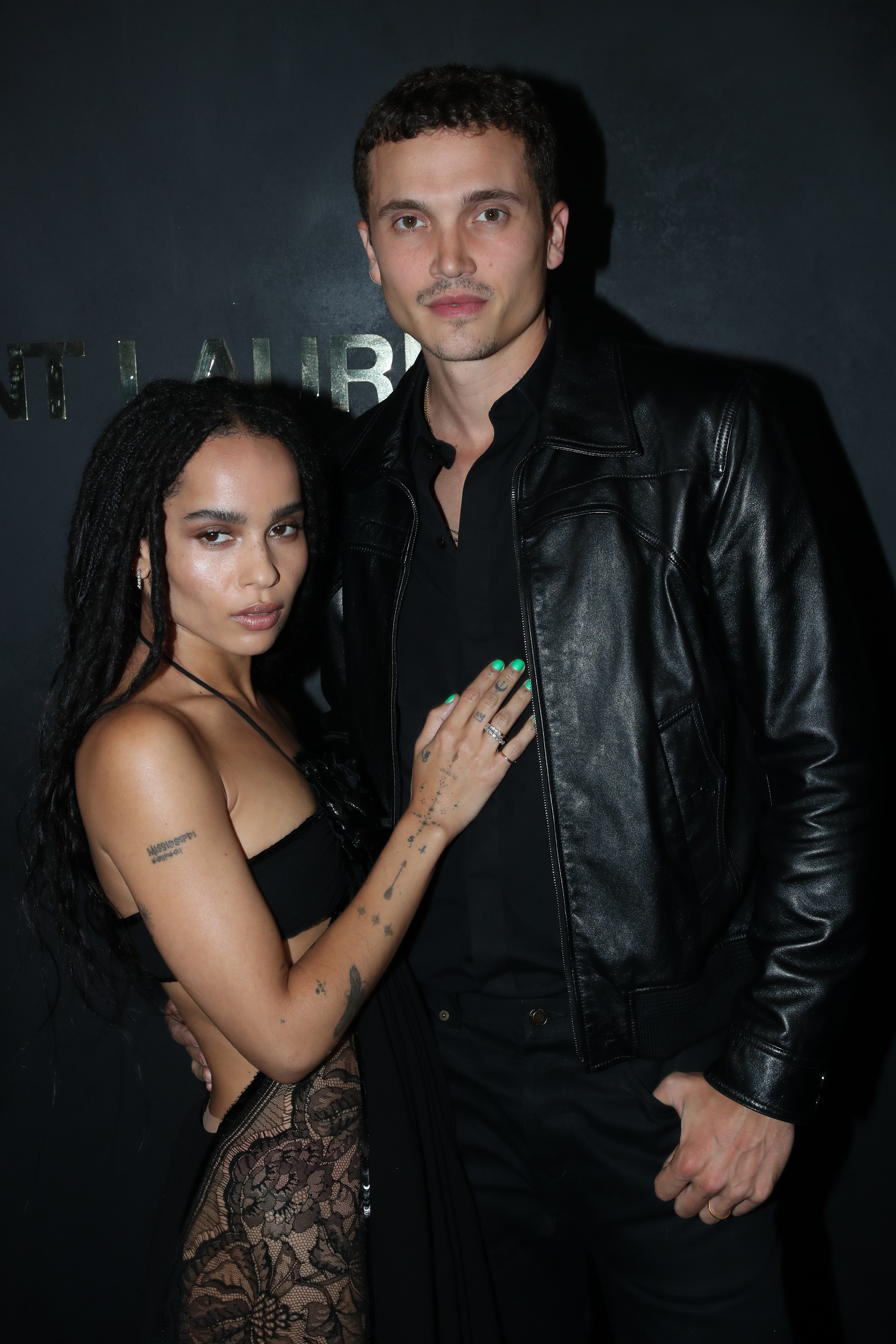 Zoe Kravitz and her companion actor Karl Glusman attend the Saint Laurent Womenswear Spring/Summer 2020 show as part of Paris Fashion Week on September 24, 2019 in Paris, France. | Source: Getty Images