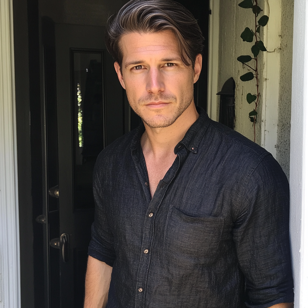 A man standing at a front door | Source: No source