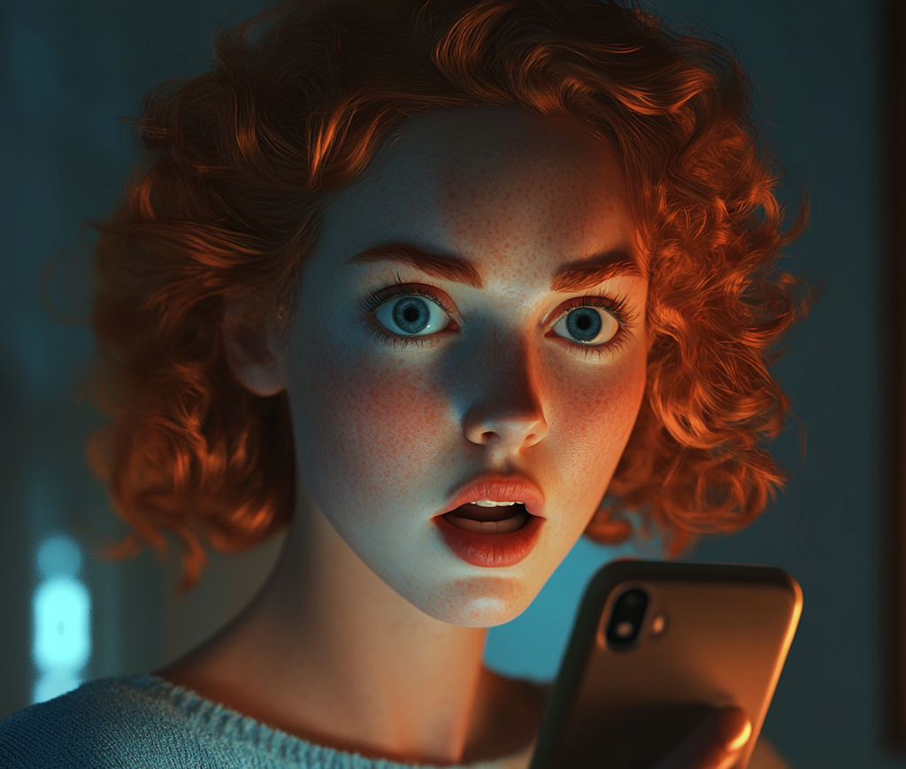 A stunned woman looking at her phone | Source: no source
