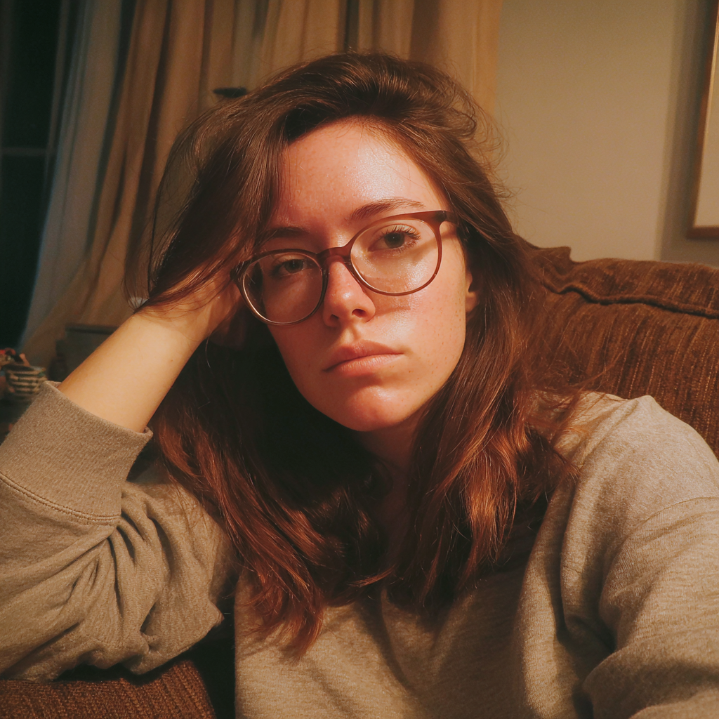 An exhausted woman sitting on a couch | Source: no source