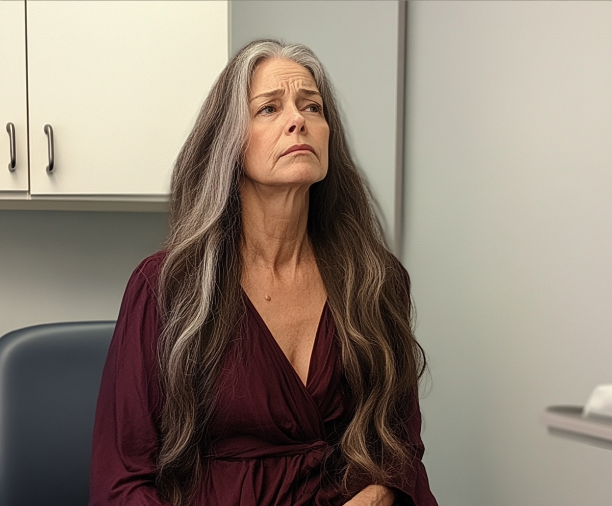 A woman sitting in a doctor's room | Source: no source