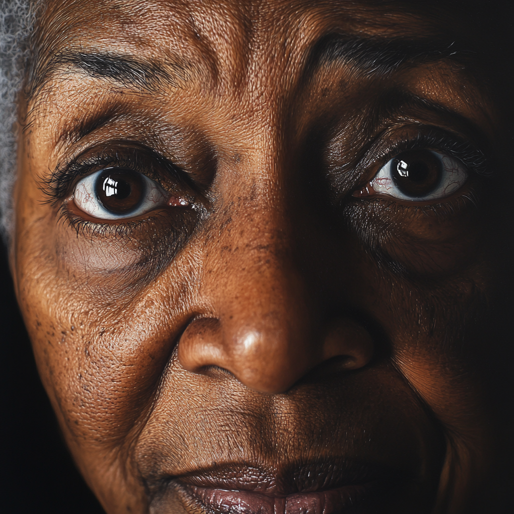 A close-up shot of a woman's face | Source: no source