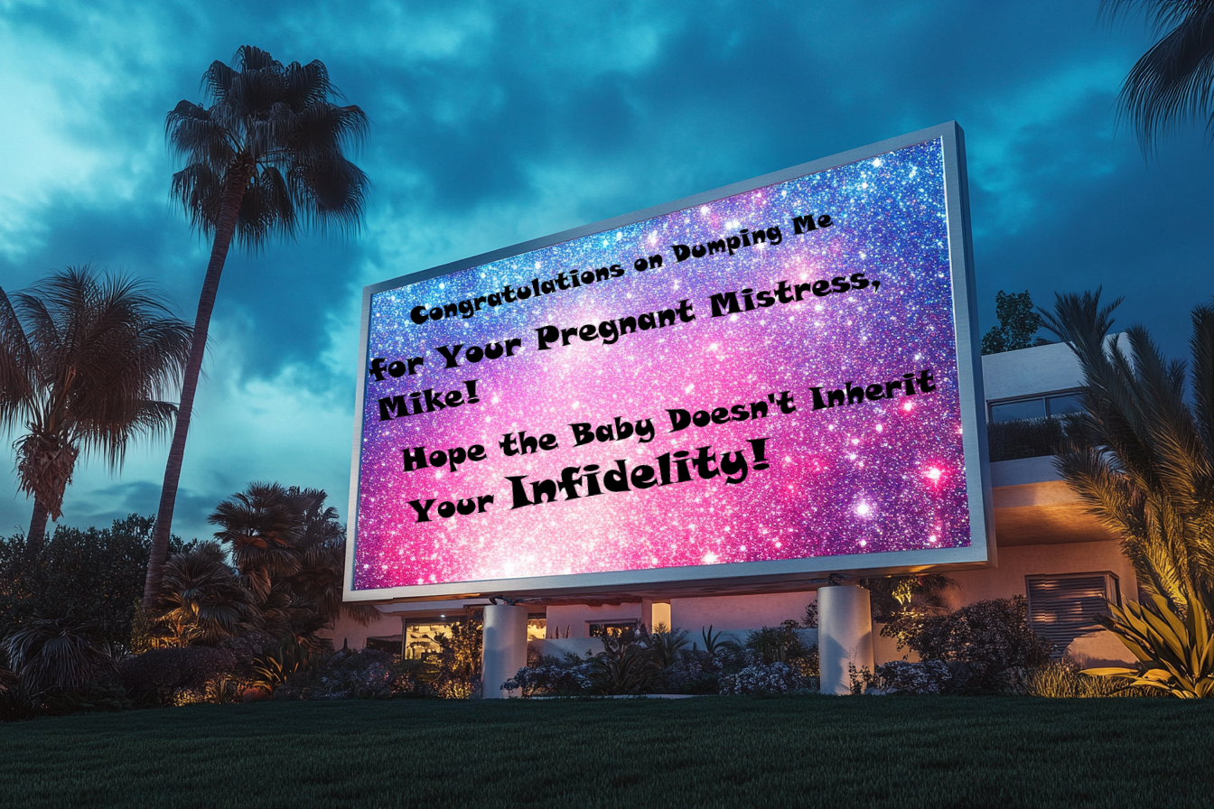 A billboard outside a house | Source: no source