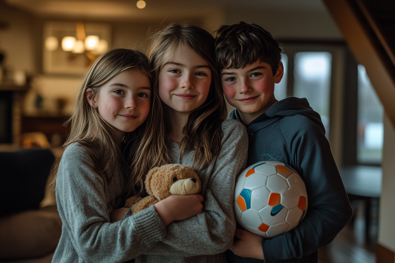 Three children standing together | Source: No source