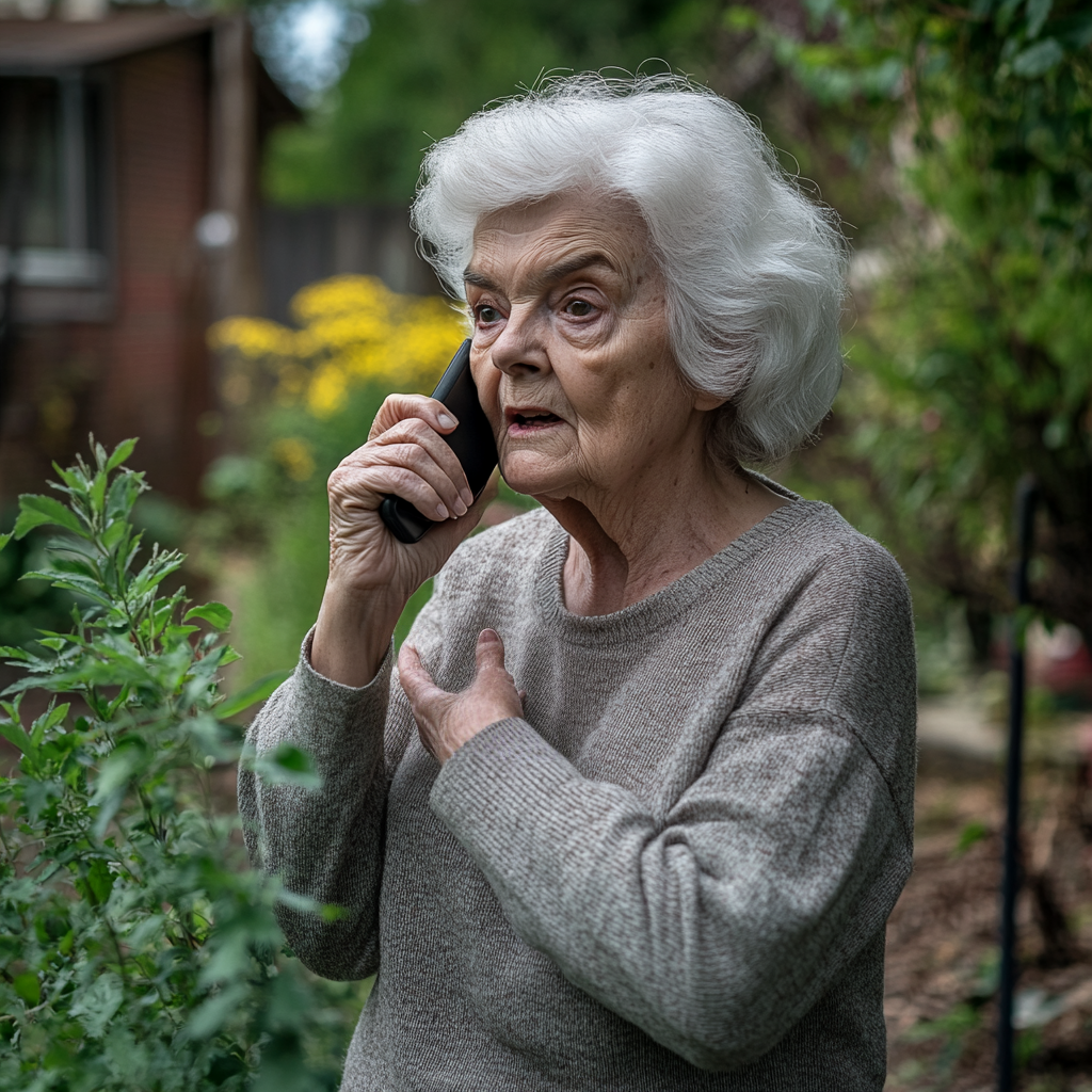 An elderly woman talking on her phone | Source: no source