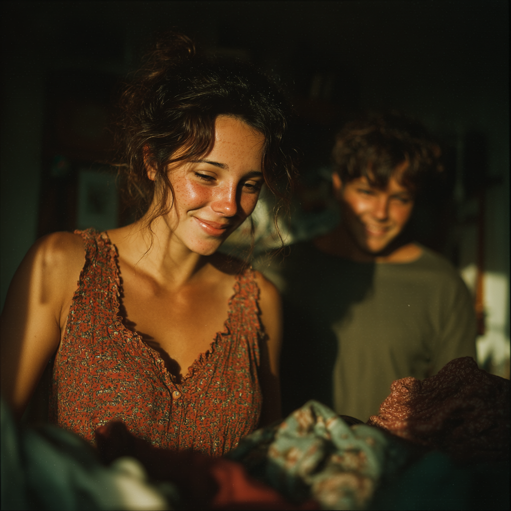 A couple folding laundry | Source: No source