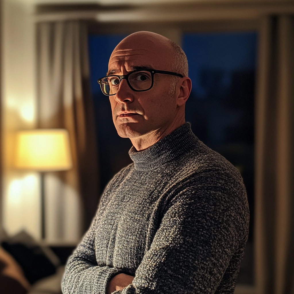 A nervous bald man | Source: No source