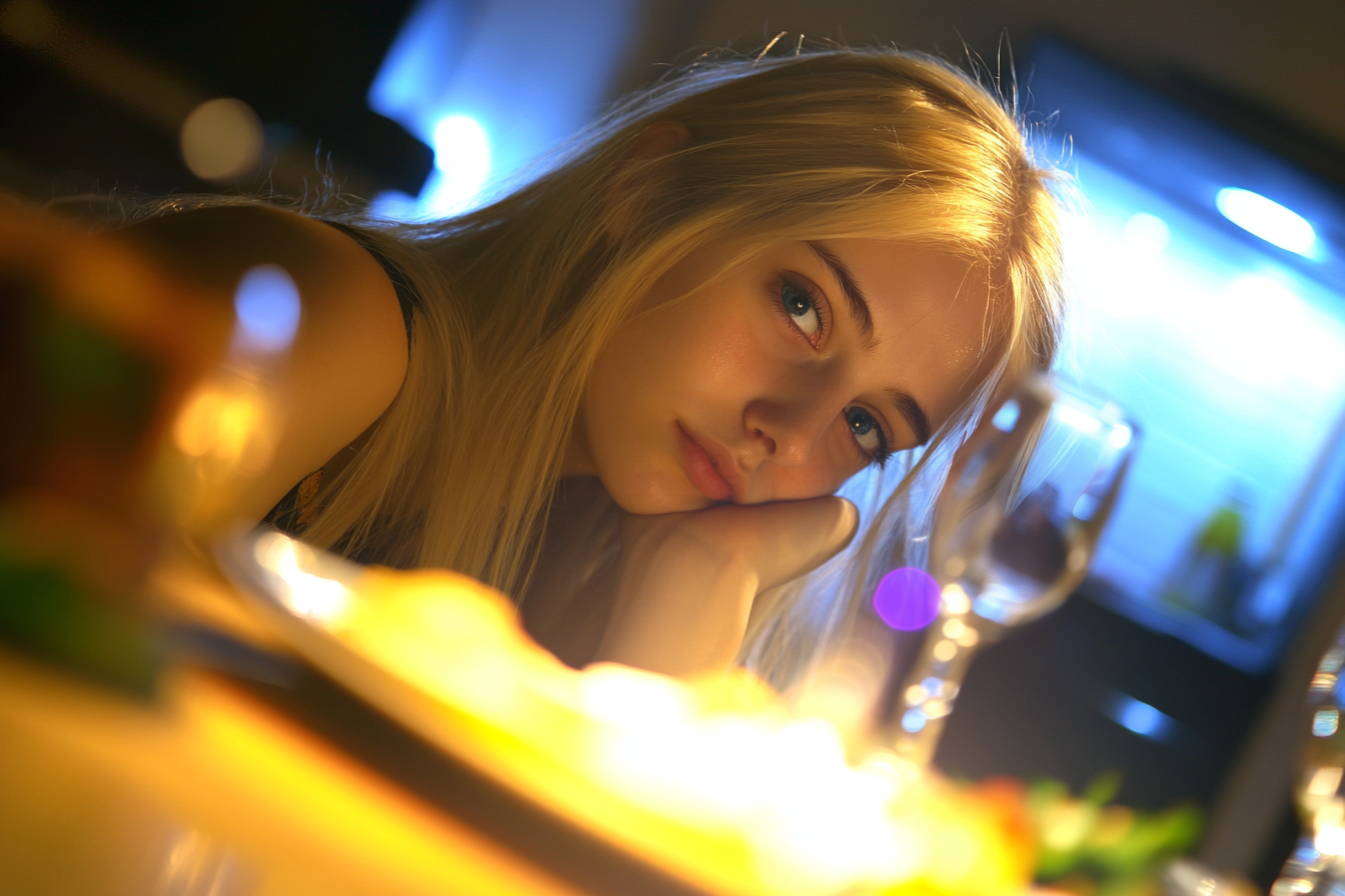 A teen girl seated at a dinner table | Source: No source