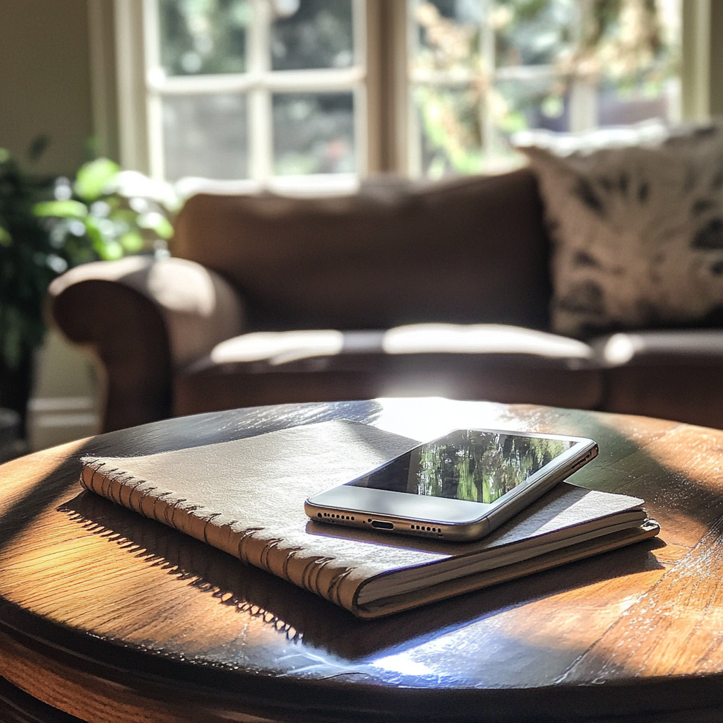 A cellphone on a table | Source: no source