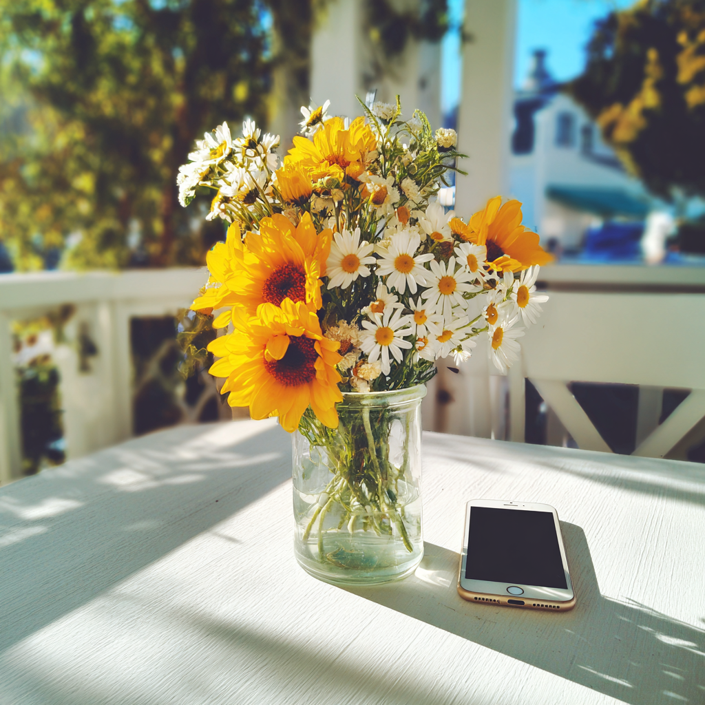 A cellphone on a table | Source: No source