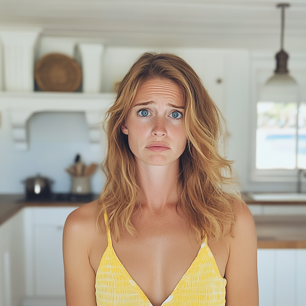 A confused woman wearing a yellow sundress | Source: no source