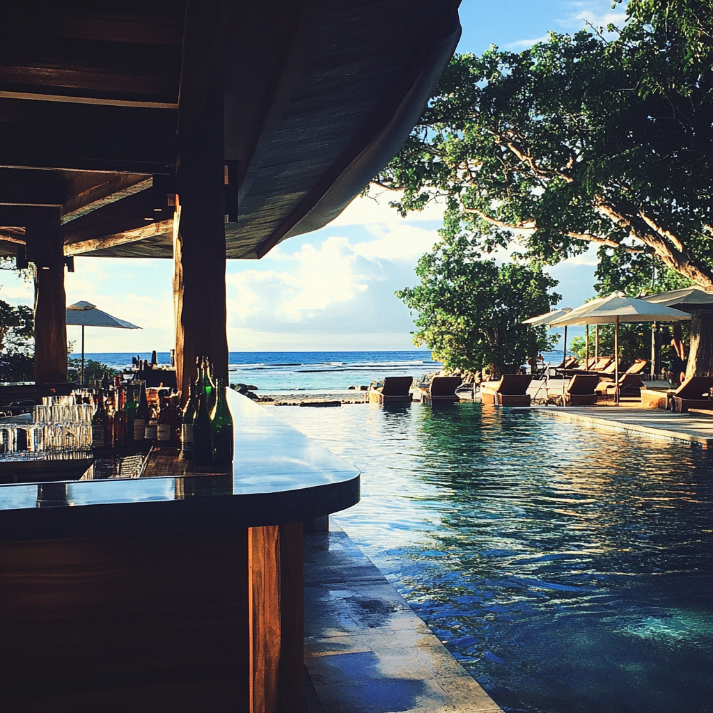 A swim-up bar at a beach resort | Source: no source