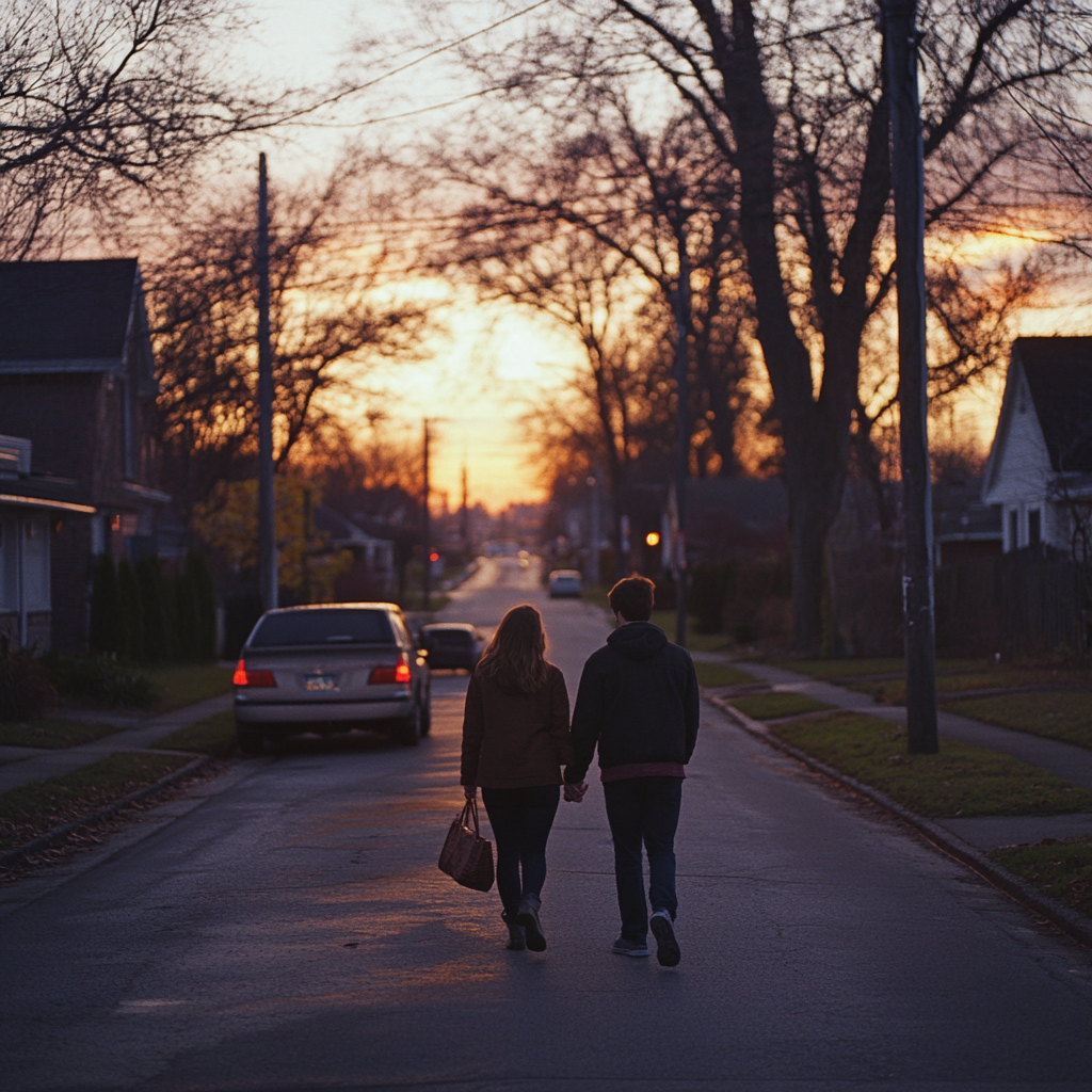 A couple walking to their house | Source: no source