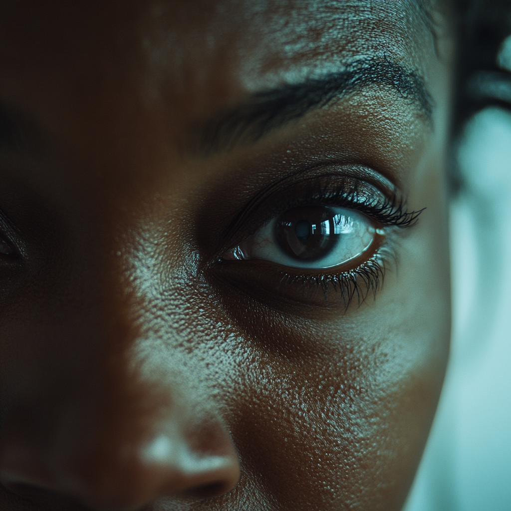 A close-up shot of a woman's face | Source: No source