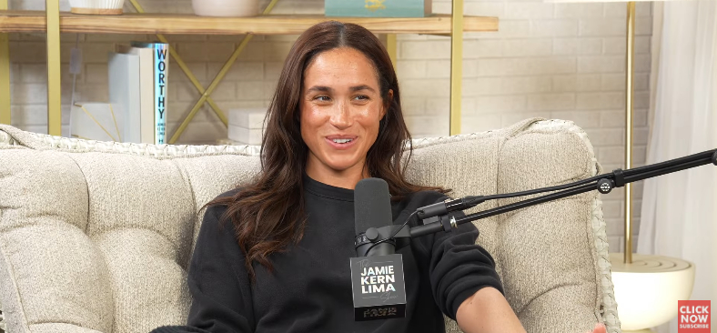 A screenshot of Meghan Markle from a video dated April 28, 2025. | Source: YouTube/@AccessHollywood