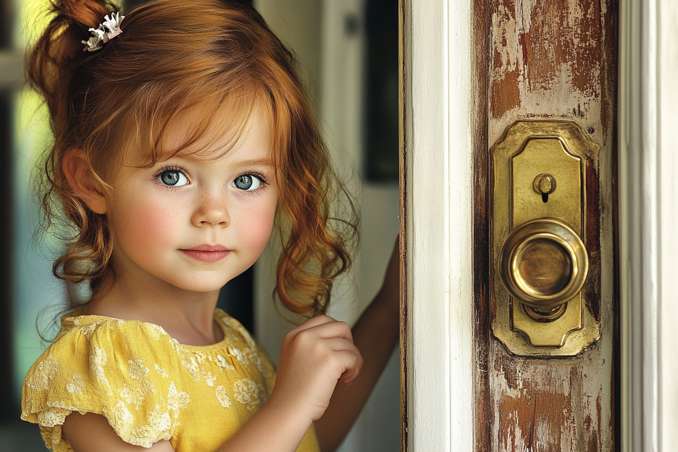 A girl standing in a doorway | Source: no source