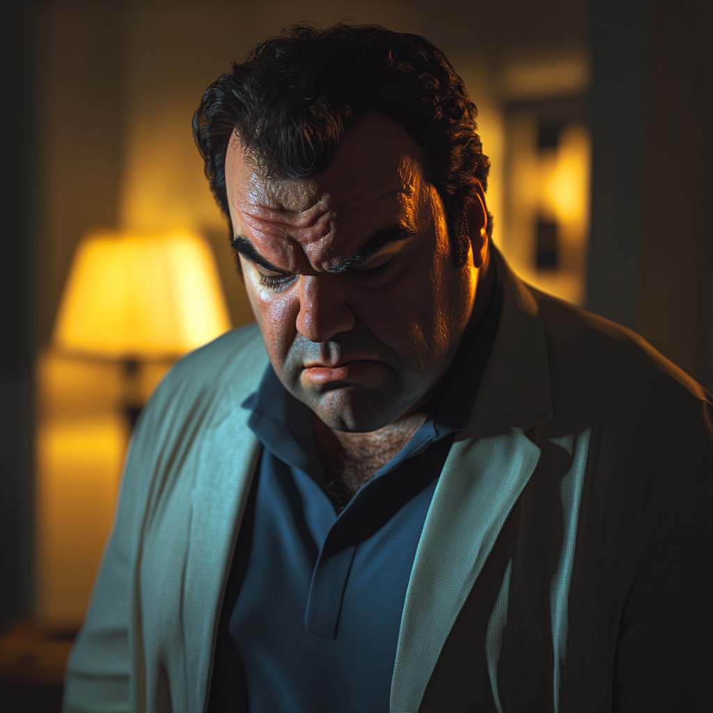 A guilty man with his eyes downcast | Source: no source