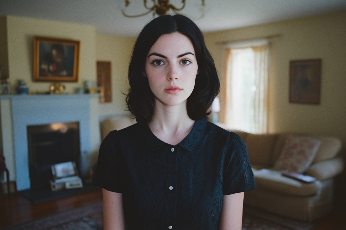 A stern woman standing in a living room | Source: No source
