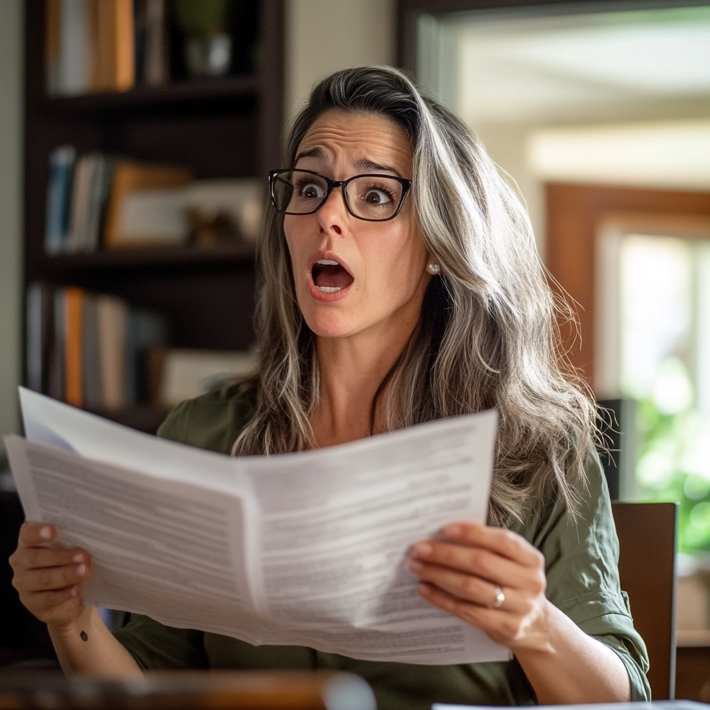 A shocked woman in her home office | Source: No source