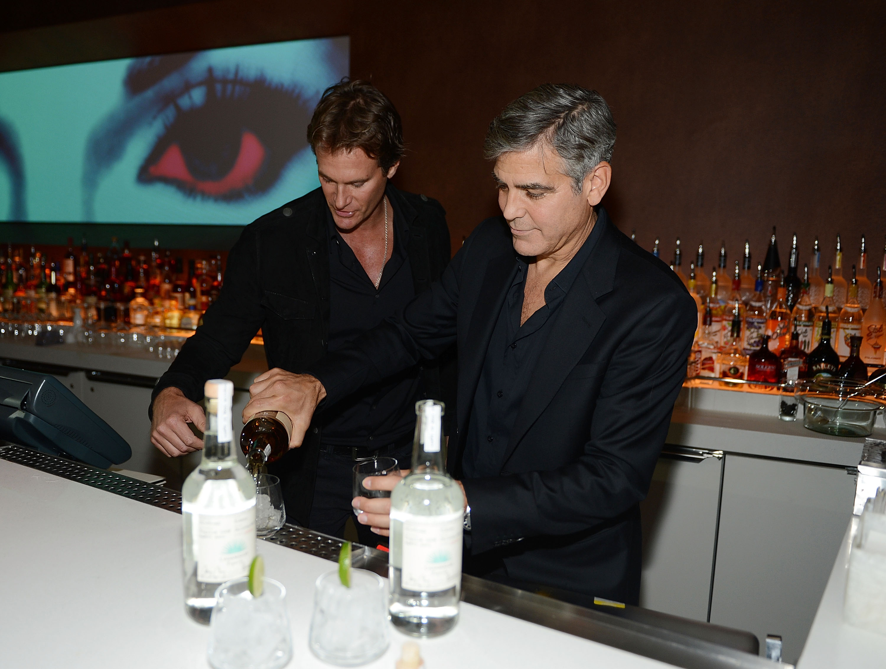 Rande Gerber and George Clooney at the Casamigos Tequila launch on January 9, 2013, in Las Vegas, Nevada. | Source: Getty Images