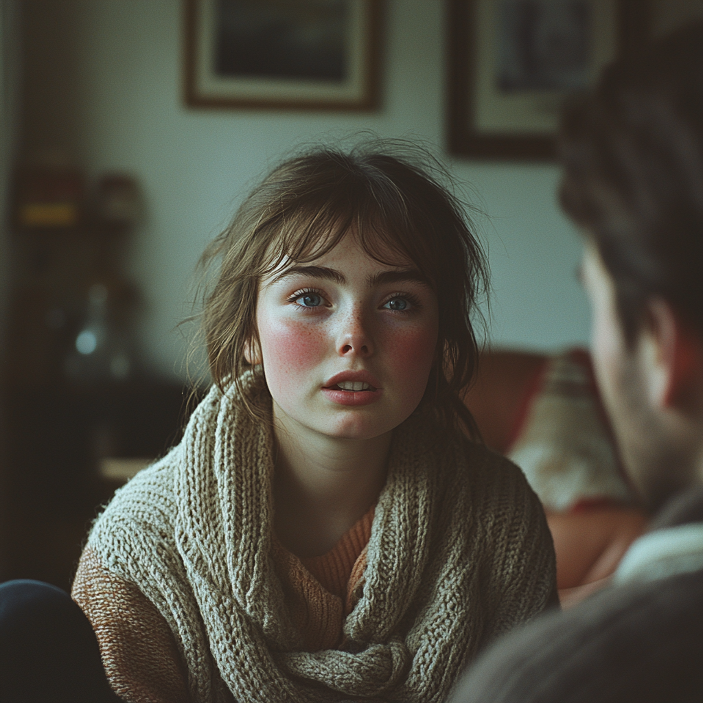 An upset woman talking to someone | Source: No source