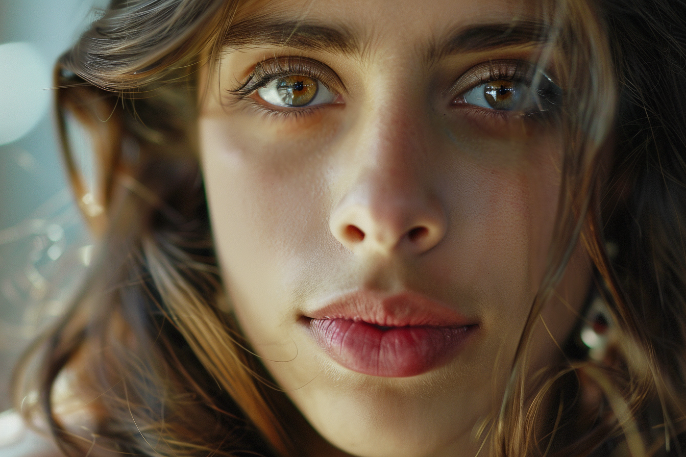 A close-up shot of a woman's face | Source: No source