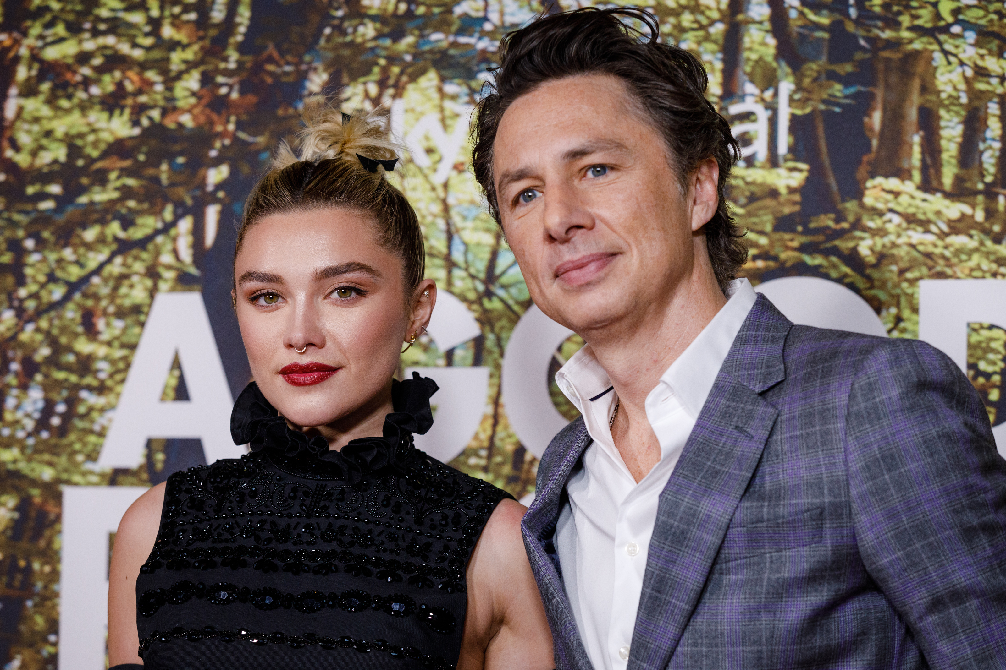 Florence Pugh and Zach Braff arrive at the "A Good Person" UK premiere on March 8, 2023 | Source: Getty Images