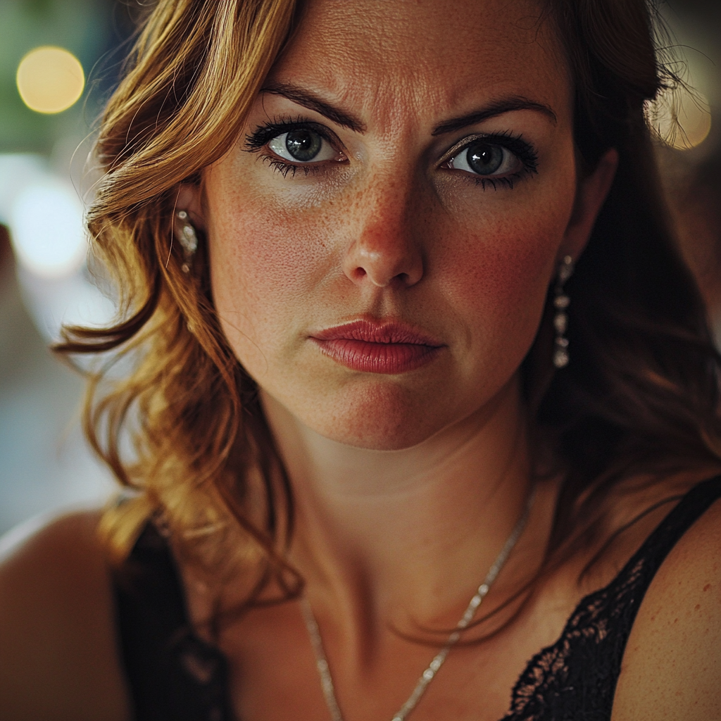 A close up of an annoyed woman | Source: No source