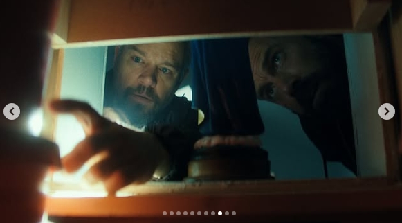 Matt Damon and Ben Affleck searched through hidden compartments in a suspenseful moment from "The Rip." | Source: Instagram/netflixpt