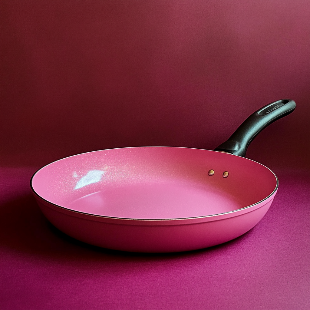 A pink non-stick pan | Source: No source