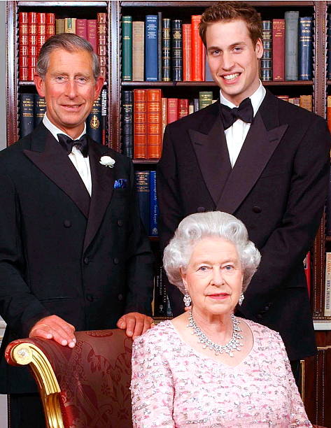 Queen Elizabeth II, Prince Charles, The Prince Of Wales, and Heir Prince William at Clarence House | Photo: Getty Images