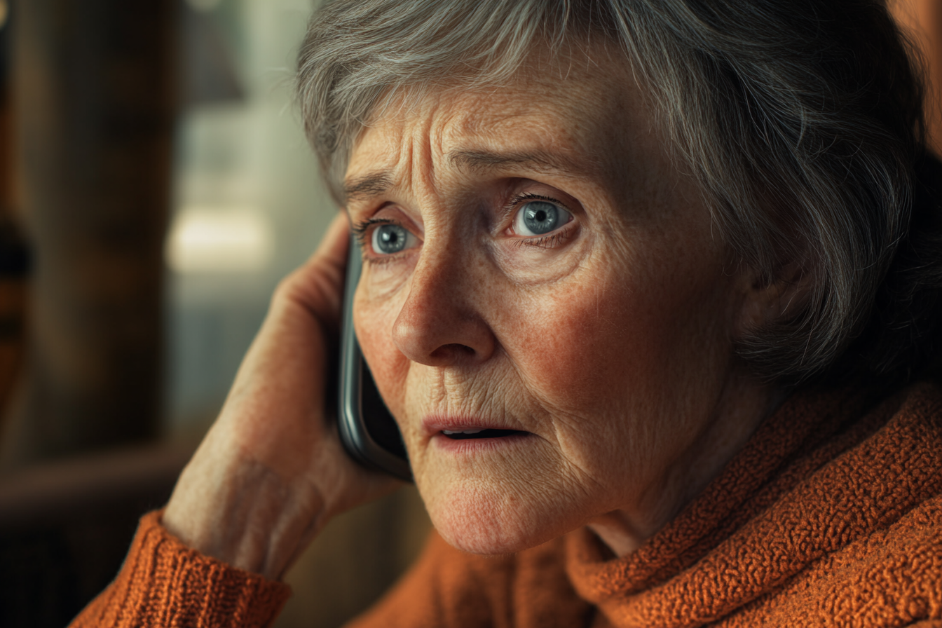 An older woman talking on the phone | Source: no source