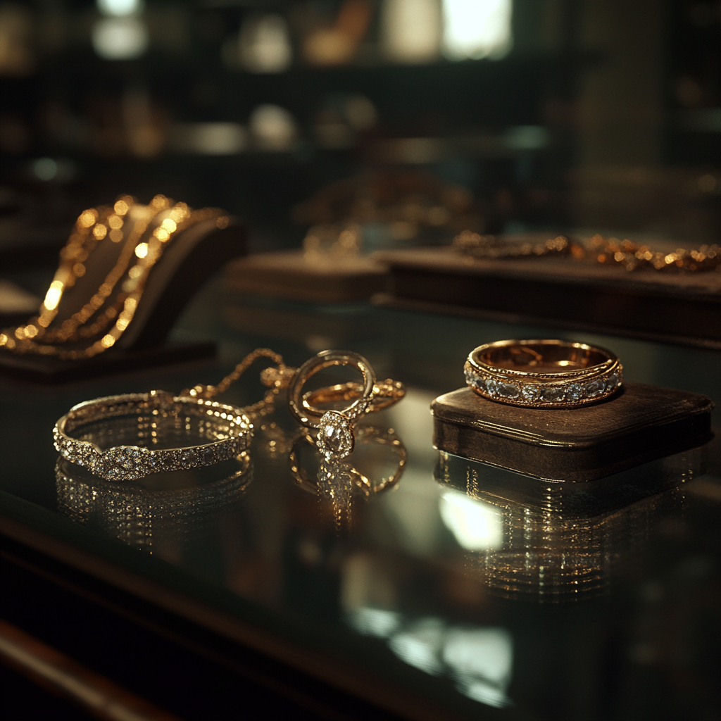 Jewelry on a counter | Source:  no source