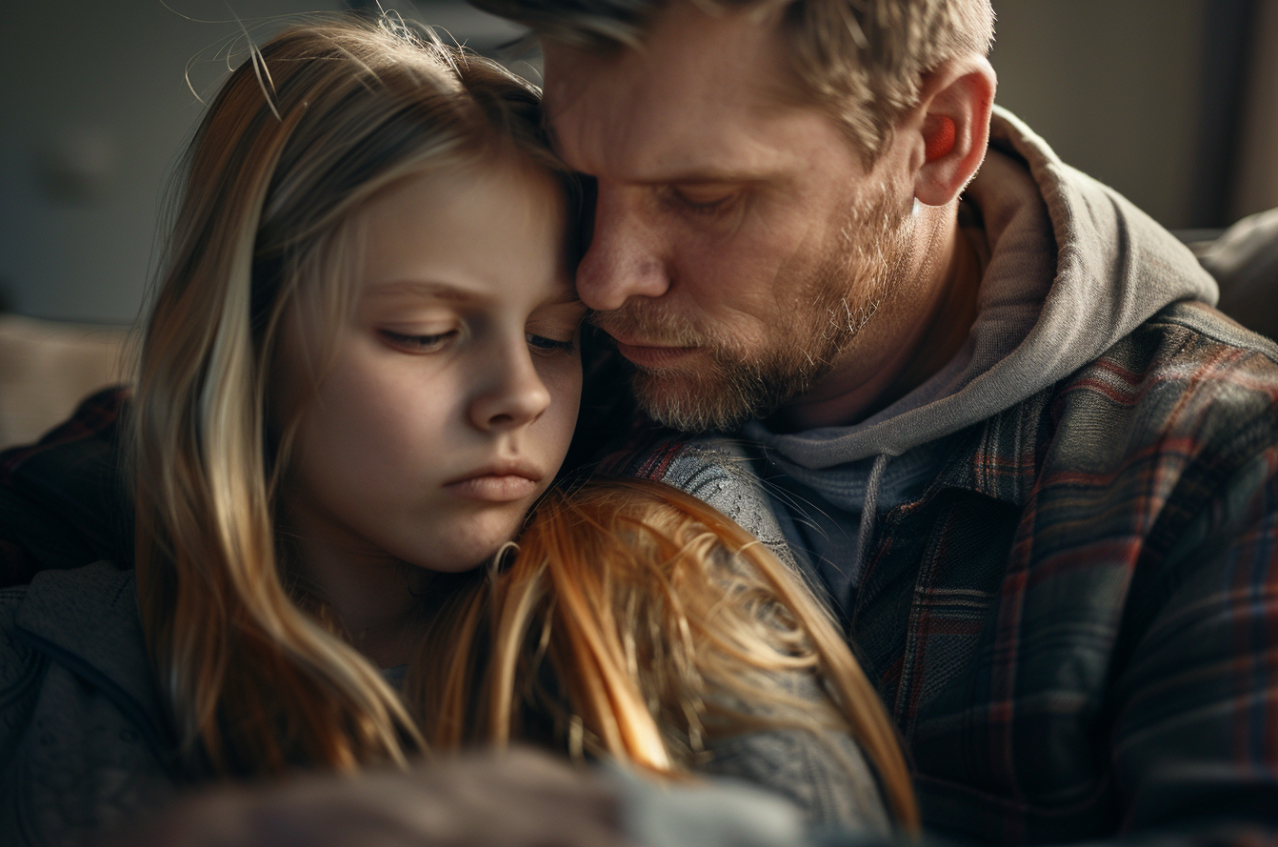 A man trying to comfort his teen daughter | Source: No source