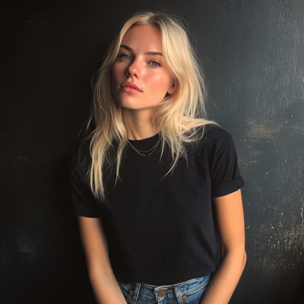 A pensive young woman wearing a black t-shirt | Source: No source