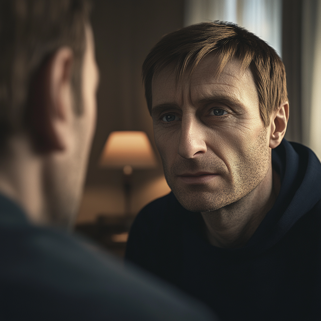 A man talking to another man | Source: No source