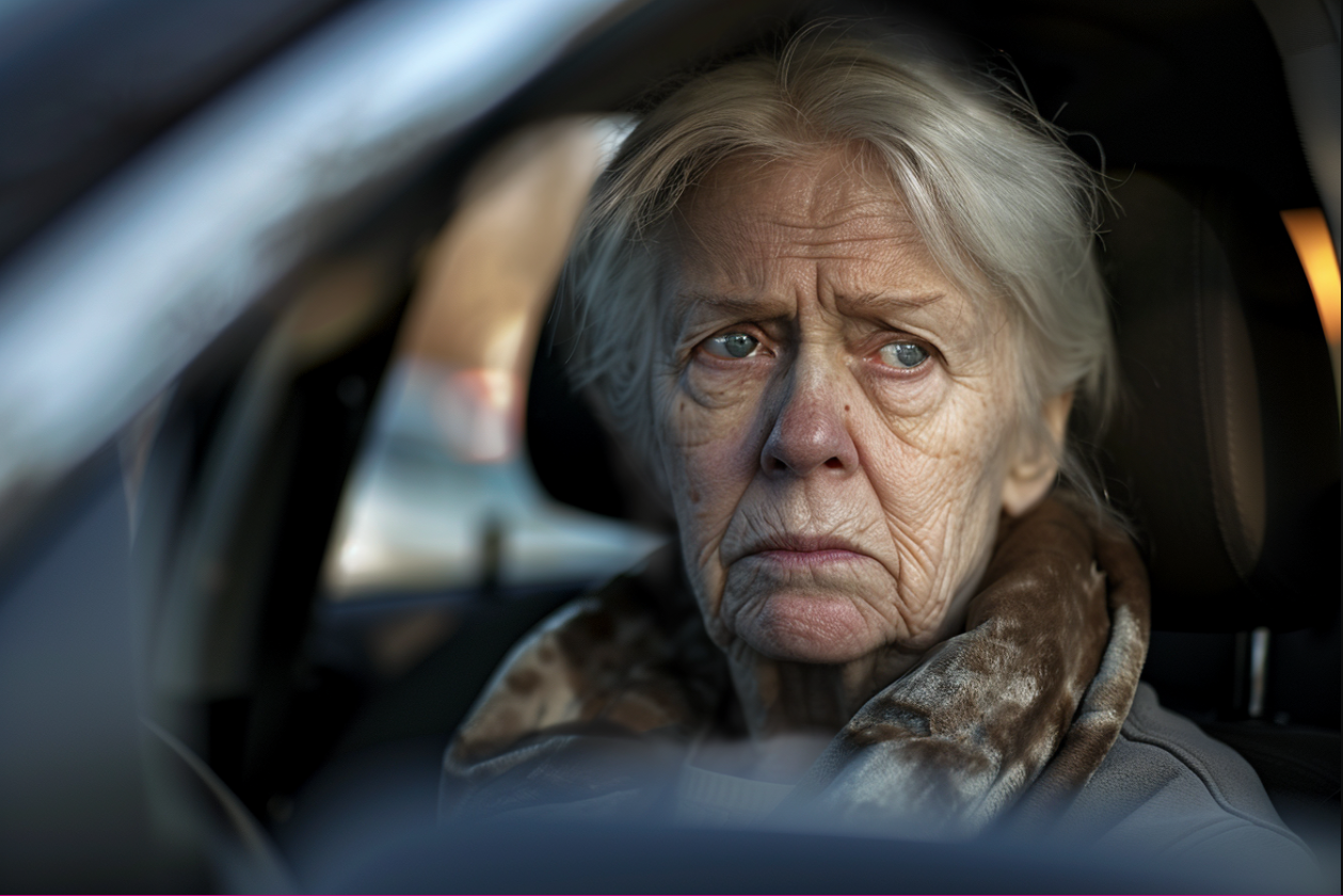 A woman sitting in a car | Source: no source