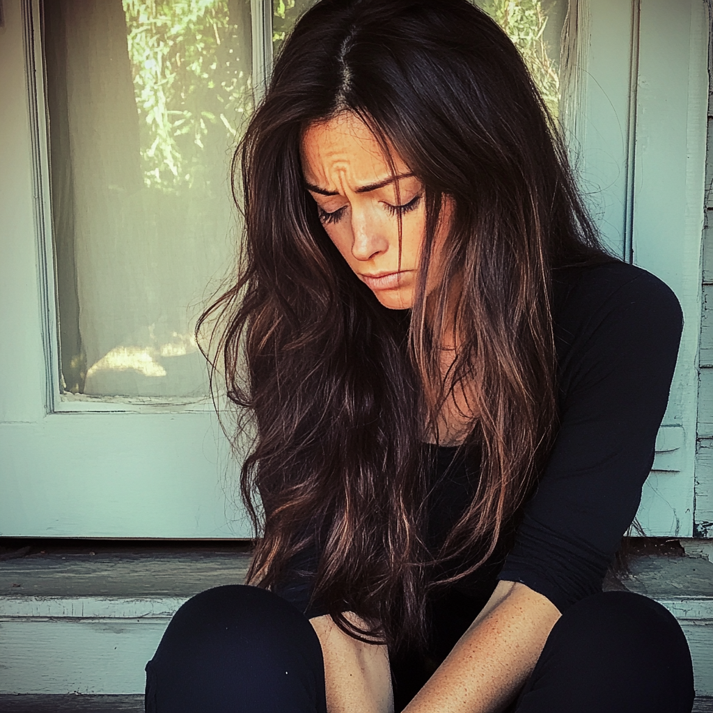 An upset woman sitting outside | Source: No source