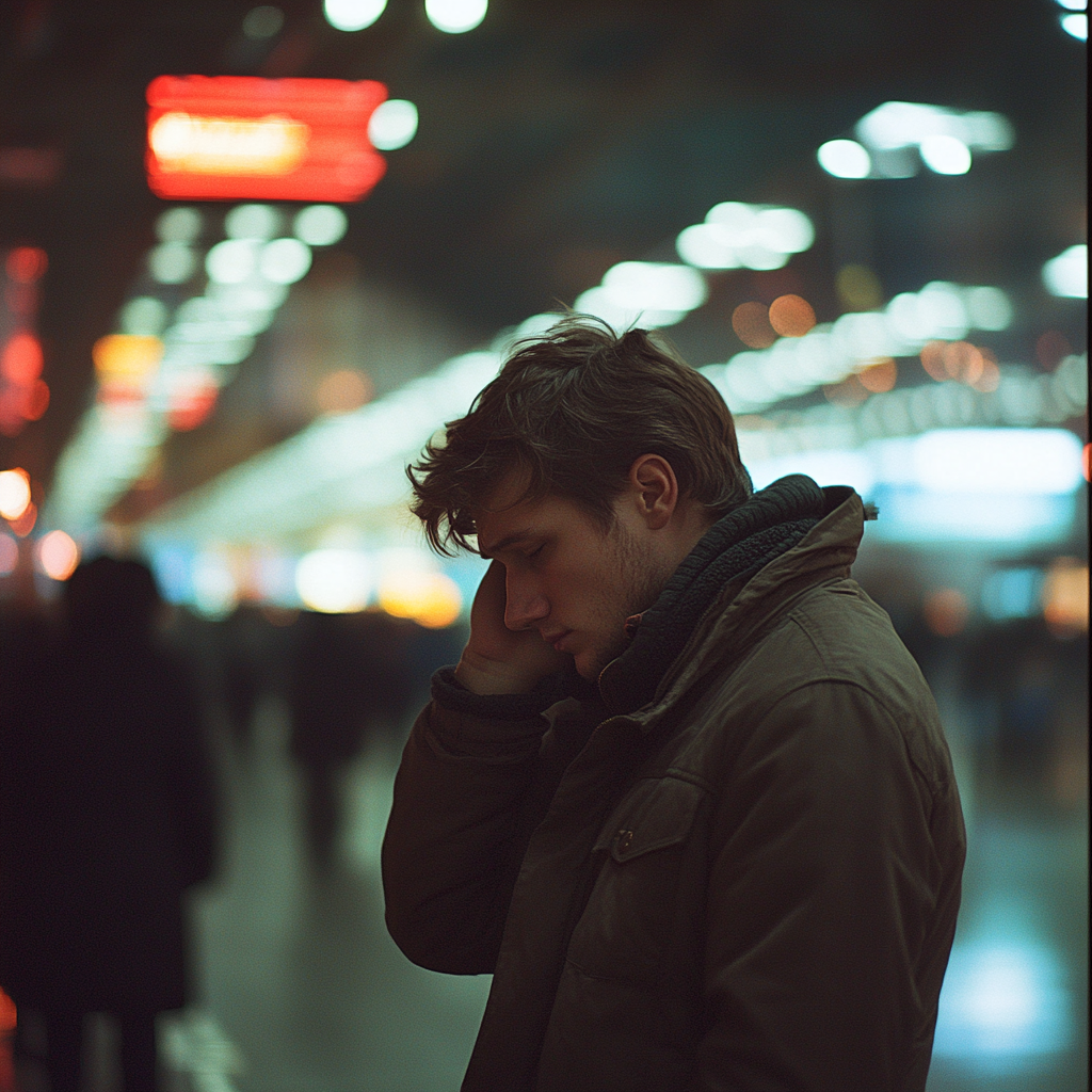A man rubbing his head | Source: No source