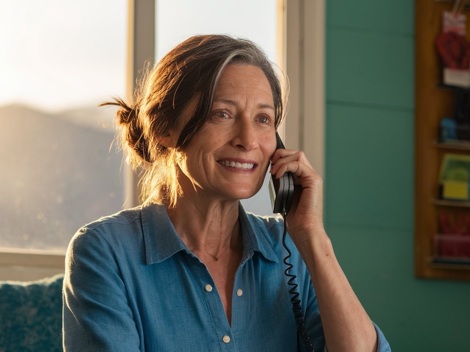 A woman smiling, making a phone call | Source: no source