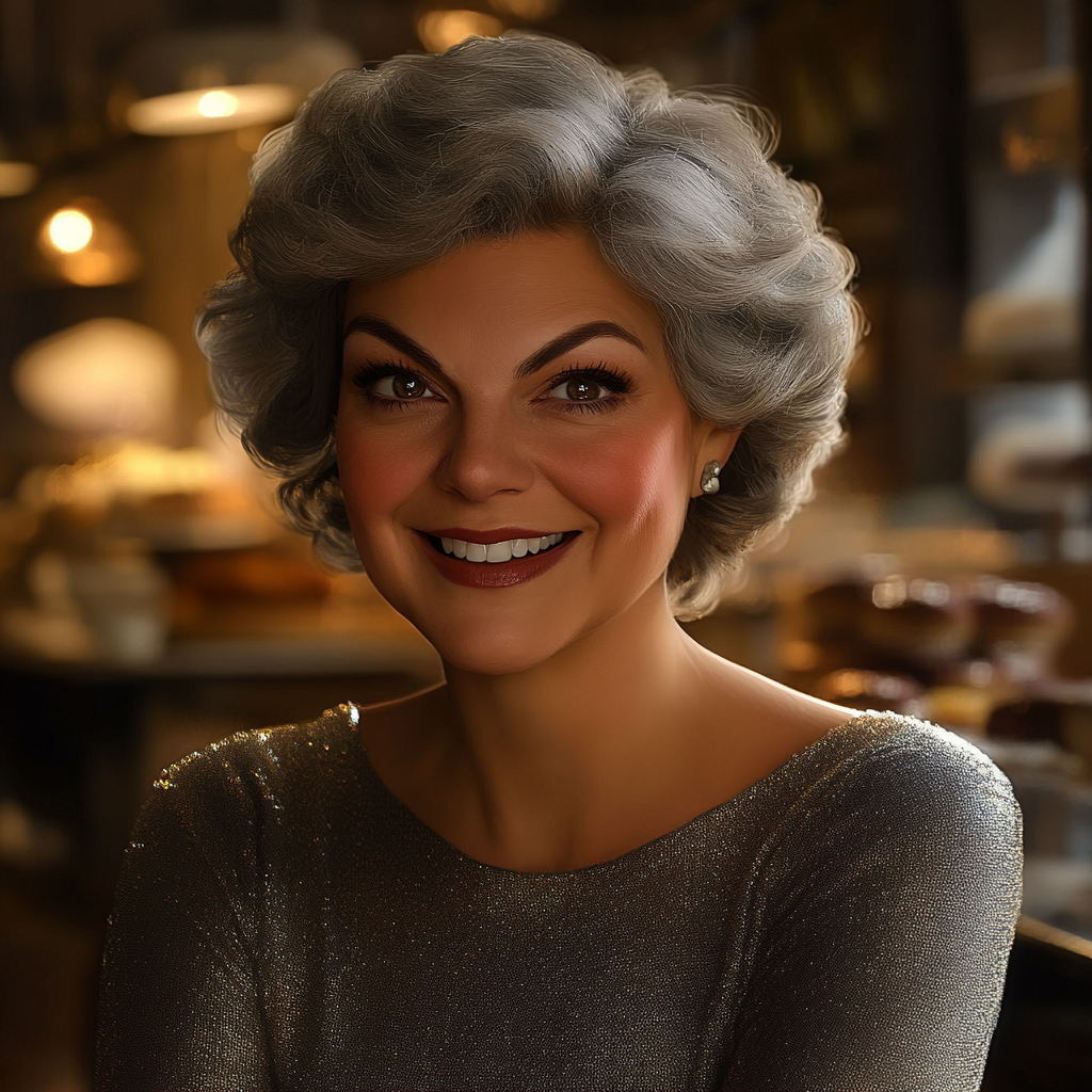 A delighted and emotional woman in a bakery | Source: No source