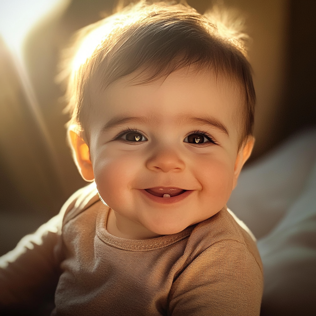 A smiling baby boy | Source: No source