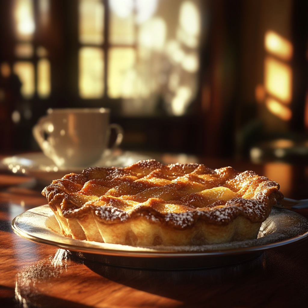 An apple pie on the table | Source: No source