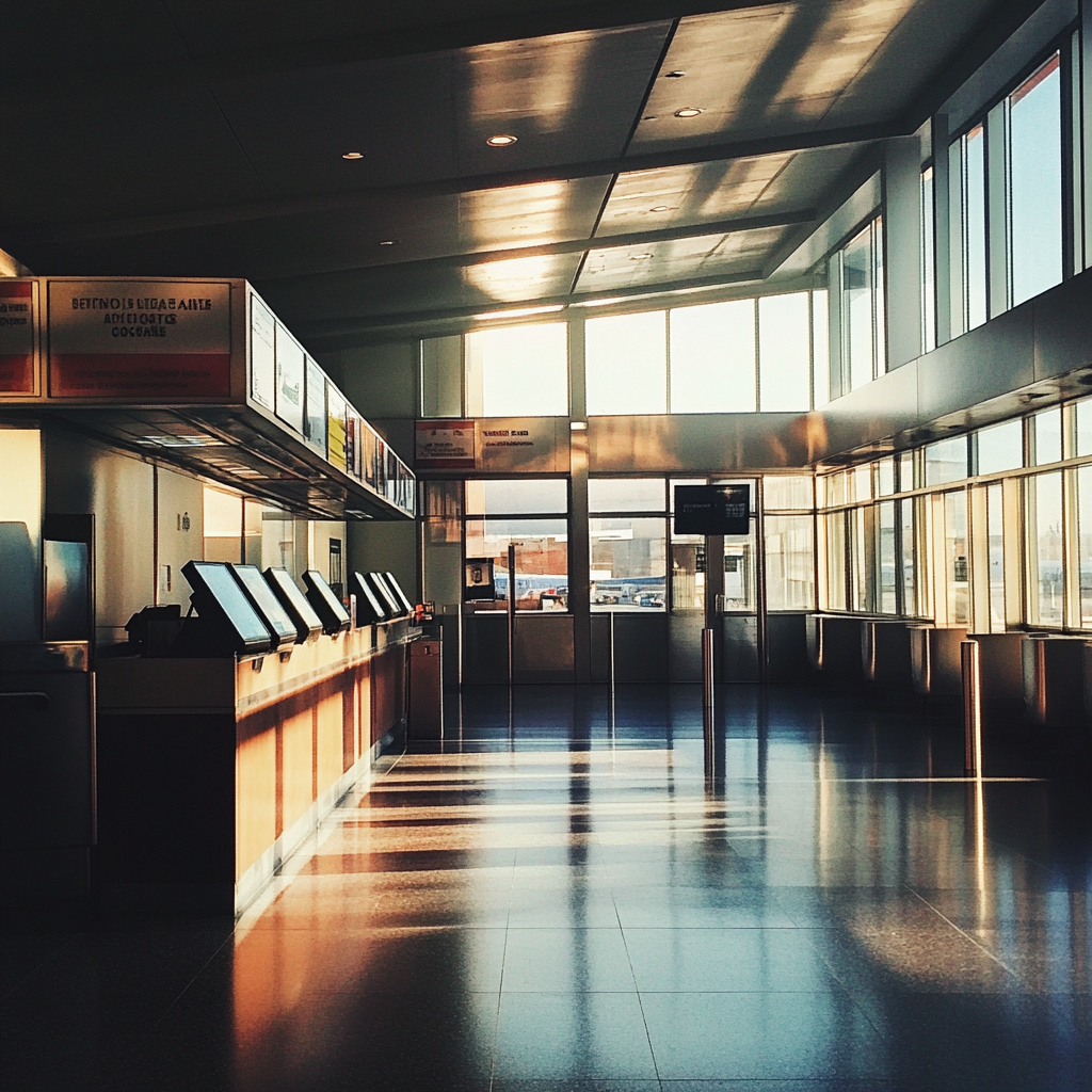 The interior of a quiet airport | Source: No source