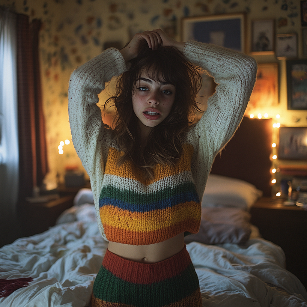 A distressed woman on a bed | Source: no source