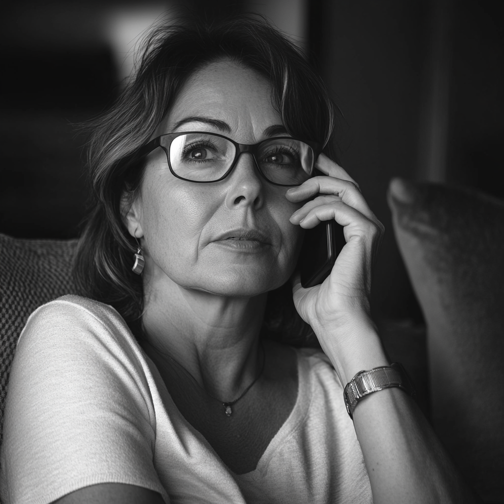 A serious woman talking on her phone | Source: no source